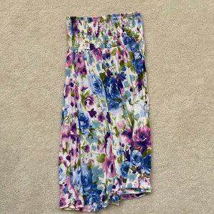 Summer Soft Floral Strapless Beach/Swim Coverup
